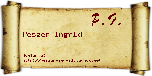 Peszer Ingrid névjegykártya